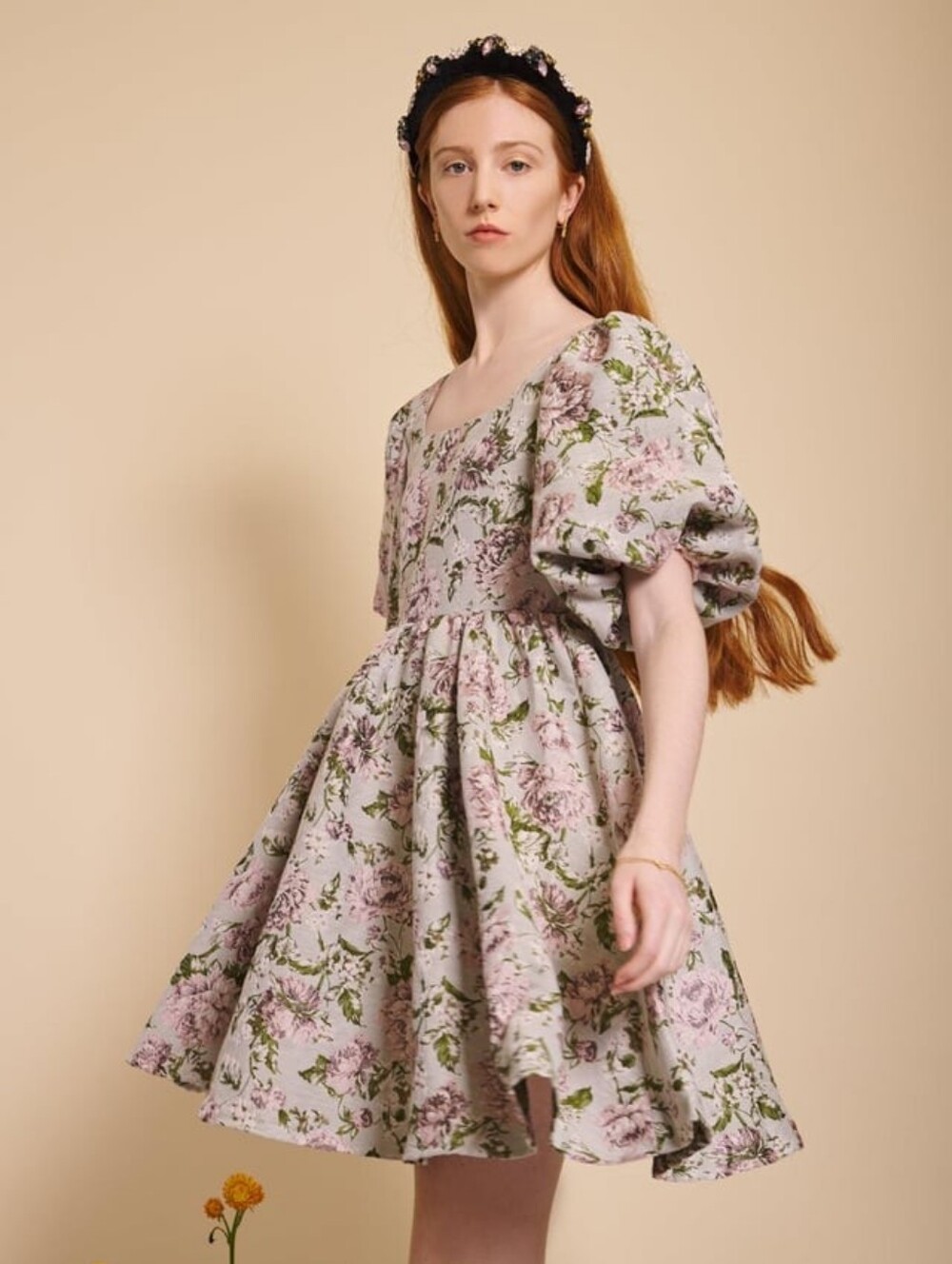 Sister Jane Floral Puff-Sleeve Mini Dress